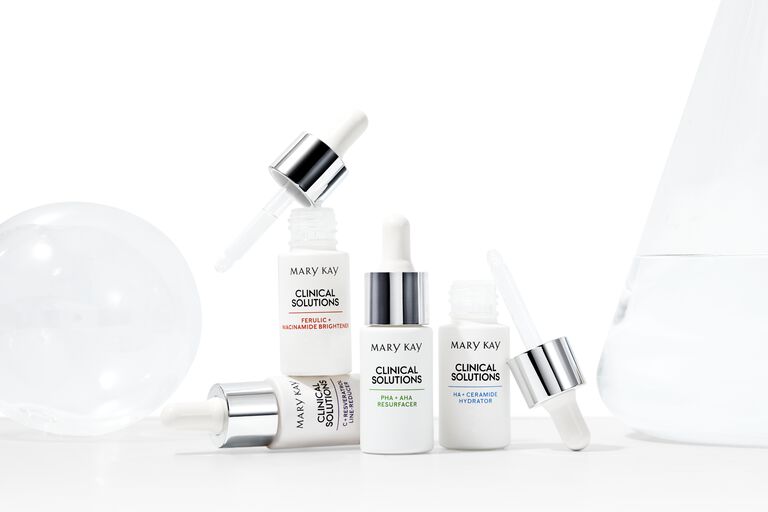 4 bottles of different Mary Kay Clinical Solutions Booster Serums